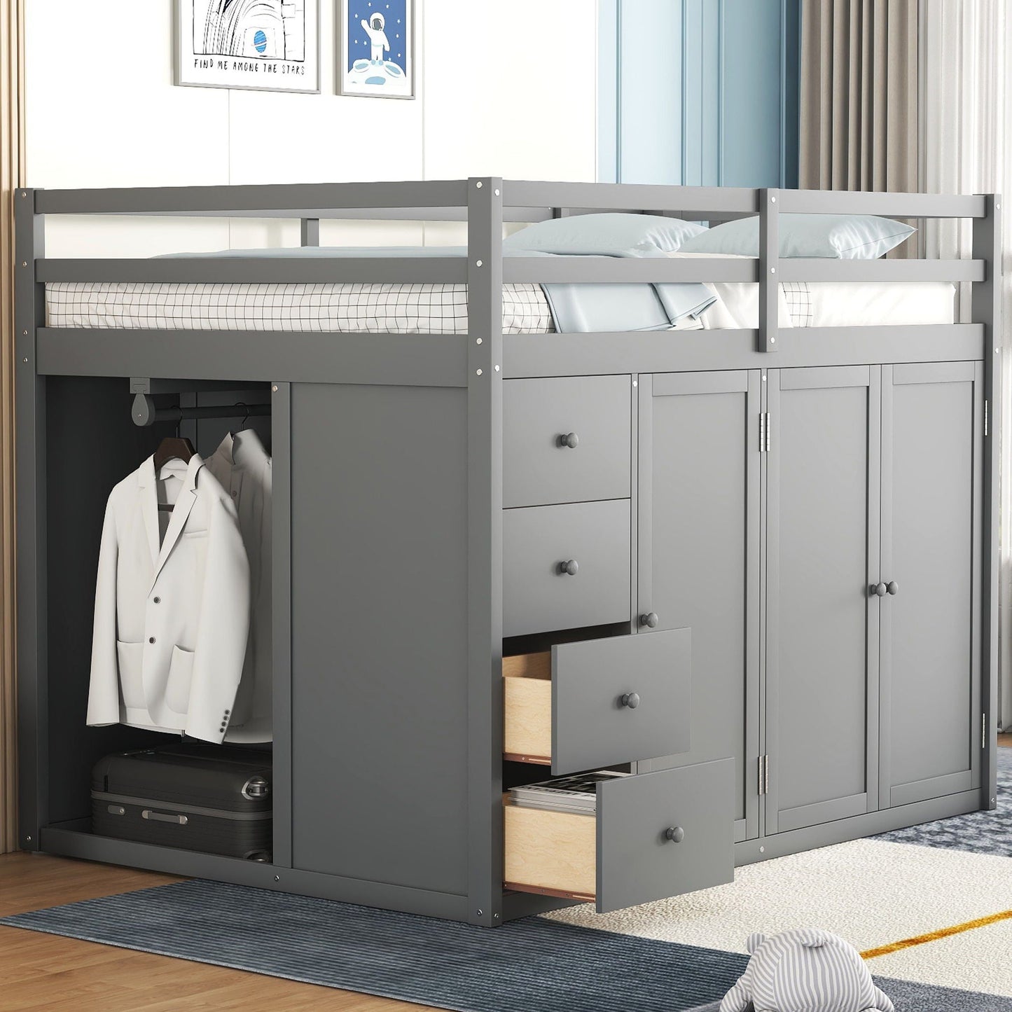 Loft Bed With Built In Wardrobes