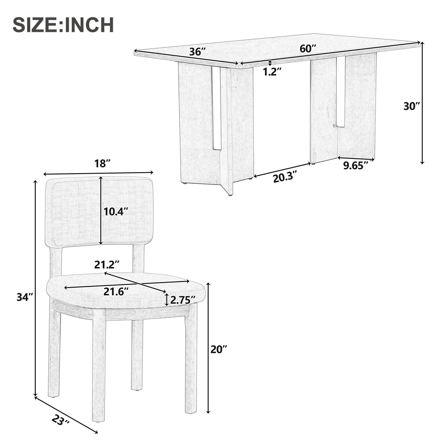 Dining Table Set With 6 Upholstered Chairs