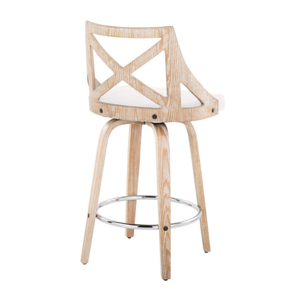 Counter Stool With Swivel And Round Footrest (Set of 2)
