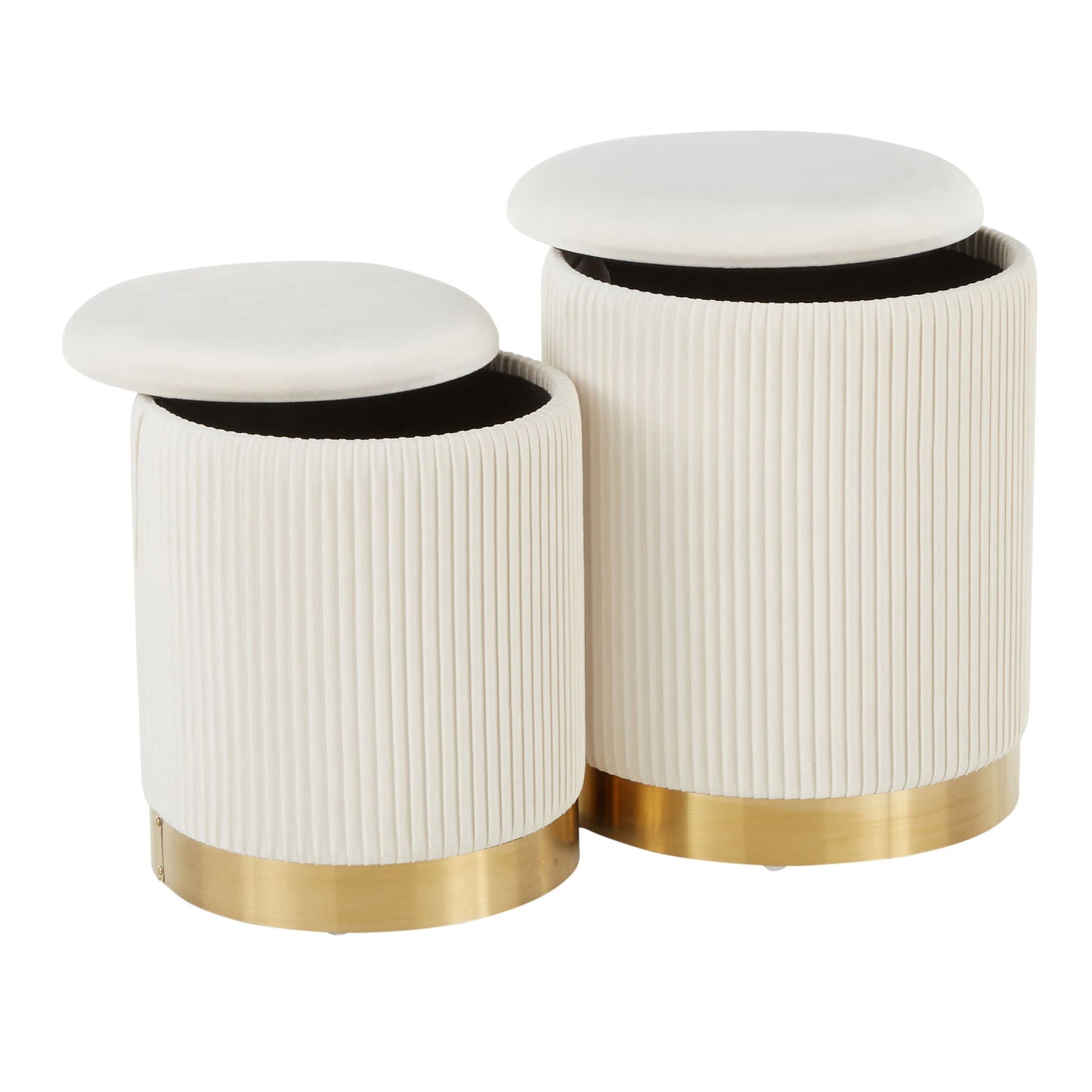Nesting Pleated Ottoman Set