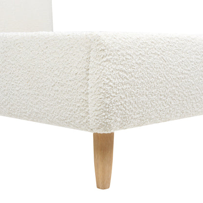 Roman Curved Headboard Upholstered Platform Bed, Queen