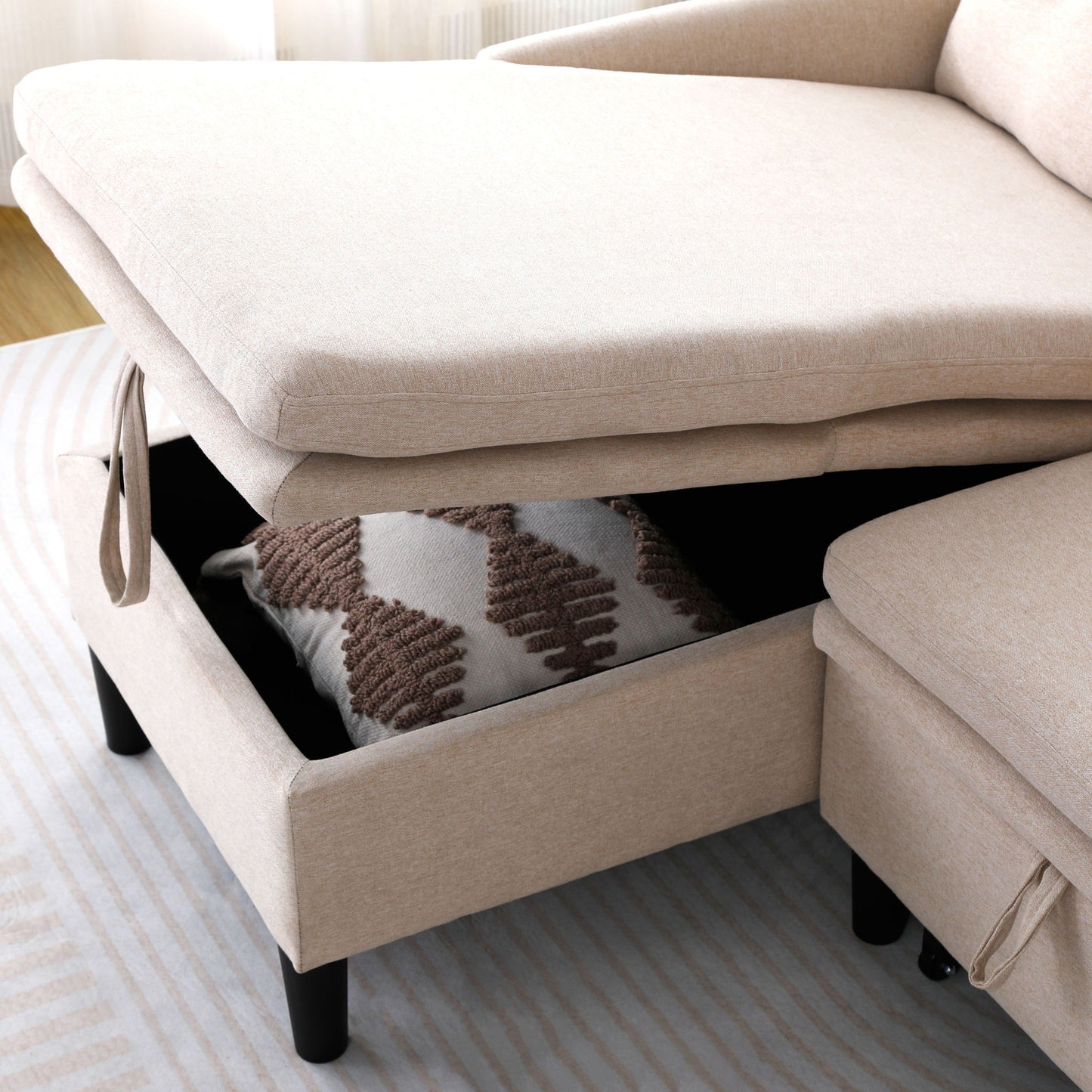 Chaise Sectional Sofa With Storage