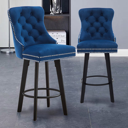 Bar Stools With Button Tufted Design