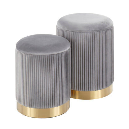 Nesting Pleated Ottoman Set