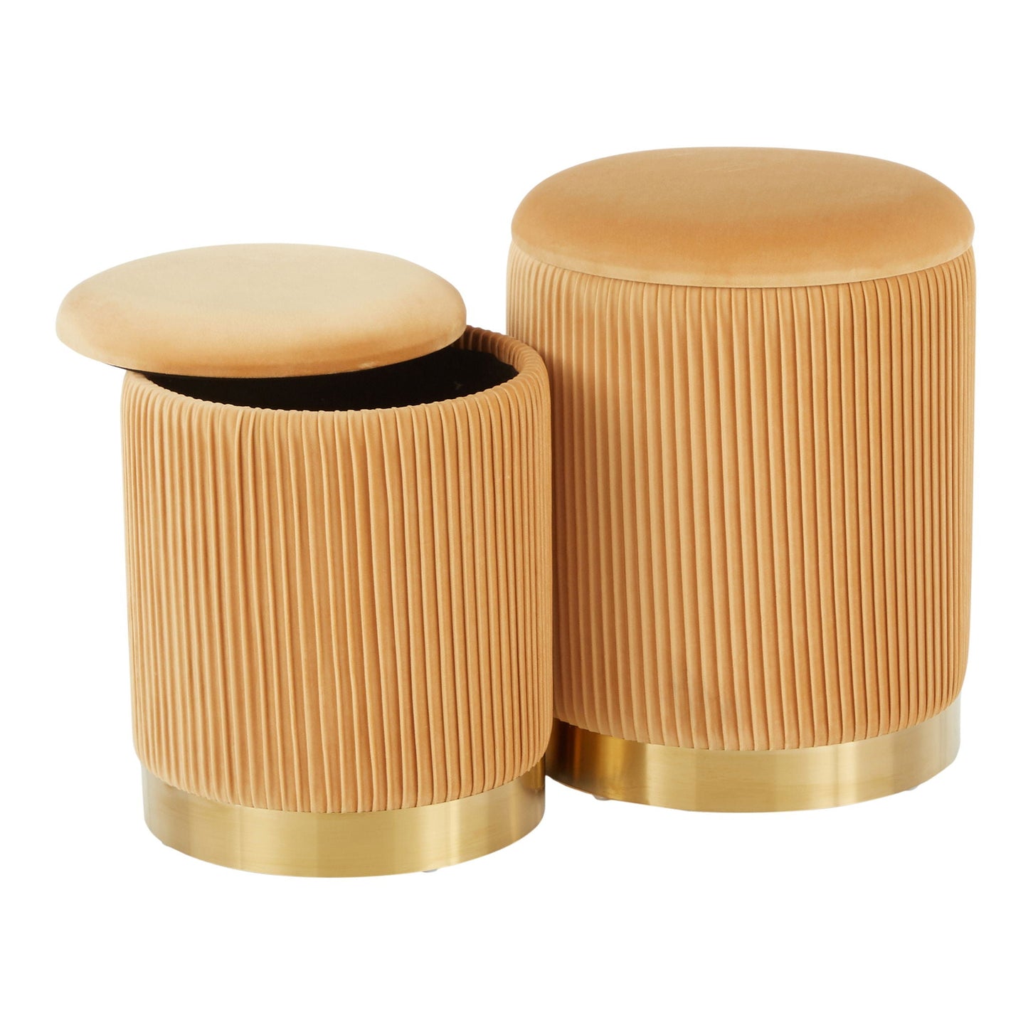 Nesting Pleated Ottoman Set