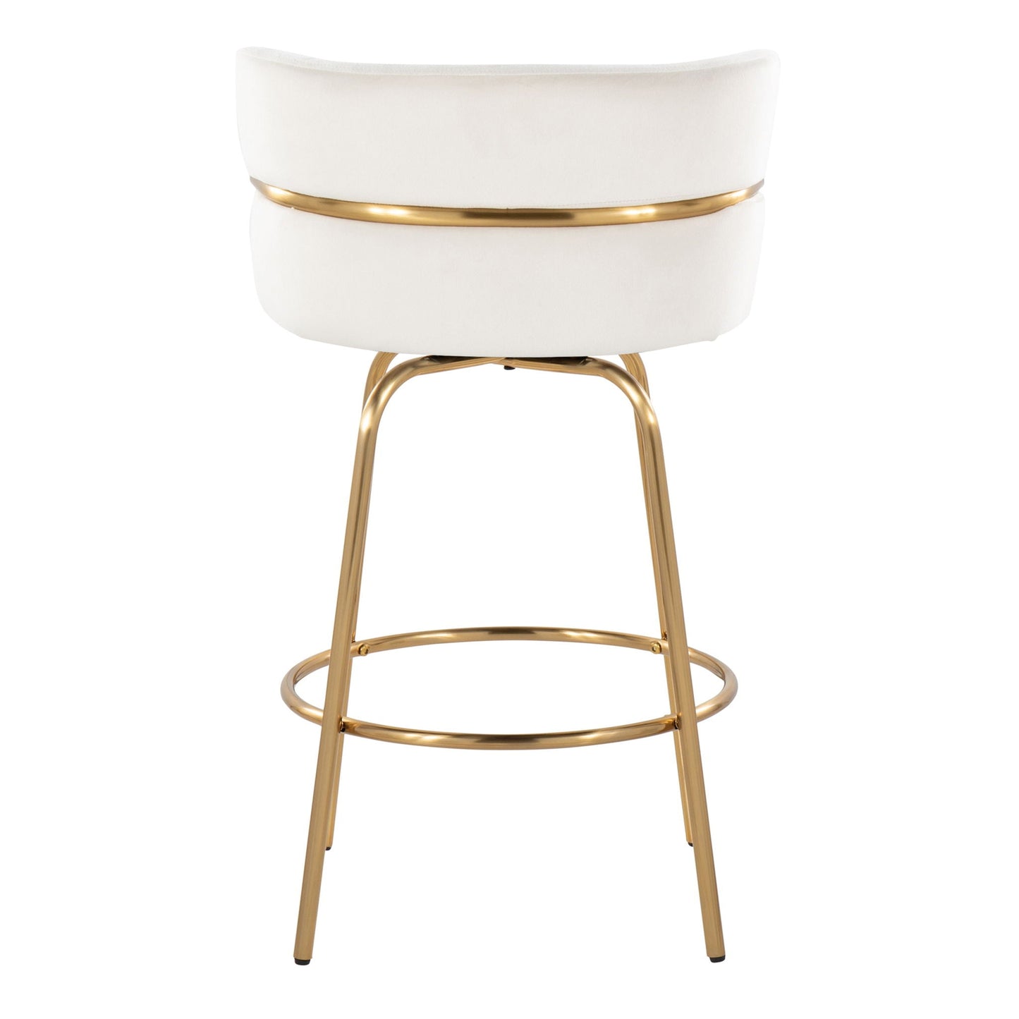 Counter Stool With Swivel With Round Footrest (Set of 2)