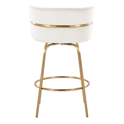 Counter Stool With Swivel With Round Footrest (Set of 2)