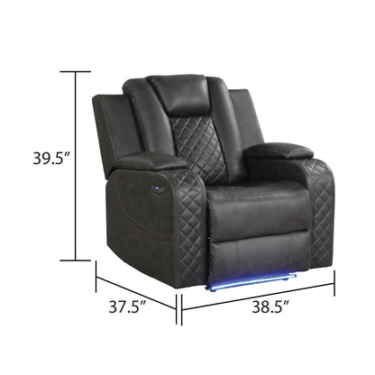 LED & Power Recliner Chair With Adjustable Headrest