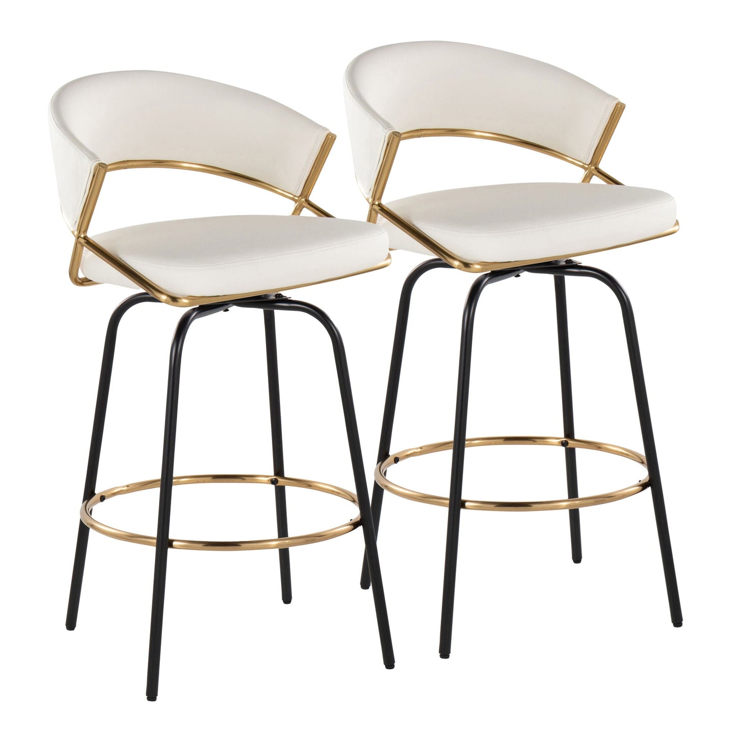 Counter Stool With Swivel Round Footrest (Set of 2)