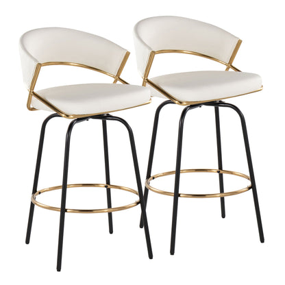 Counter Stool With Swivel Round Footrest (Set of 2)