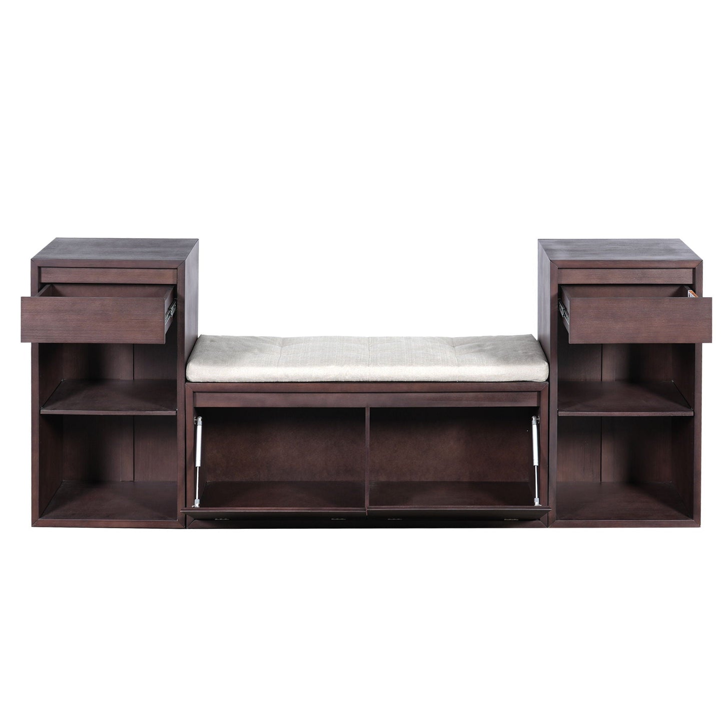 Entryway Storage Bench With Cushion