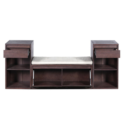 Entryway Storage Bench With Cushion