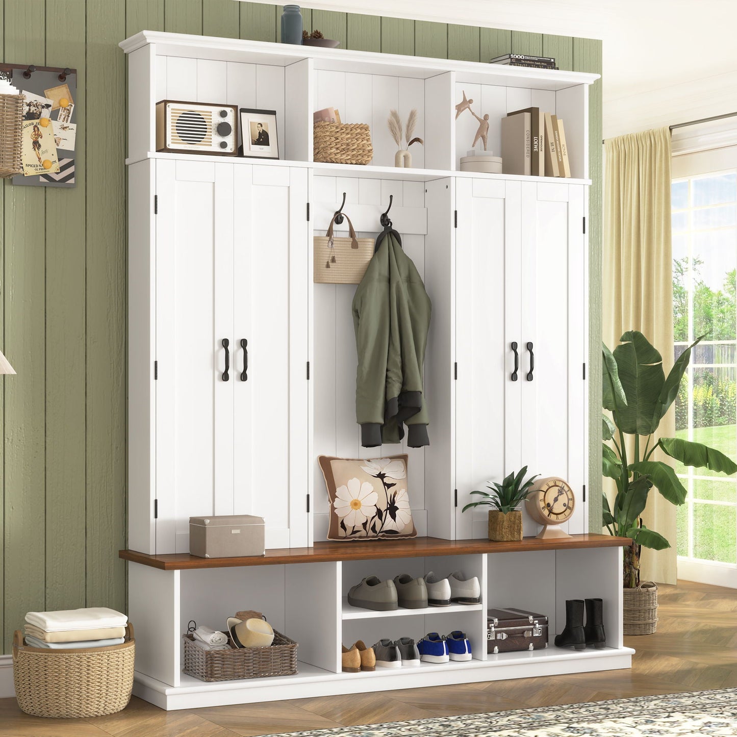 Entryway Hall Tree With Bench