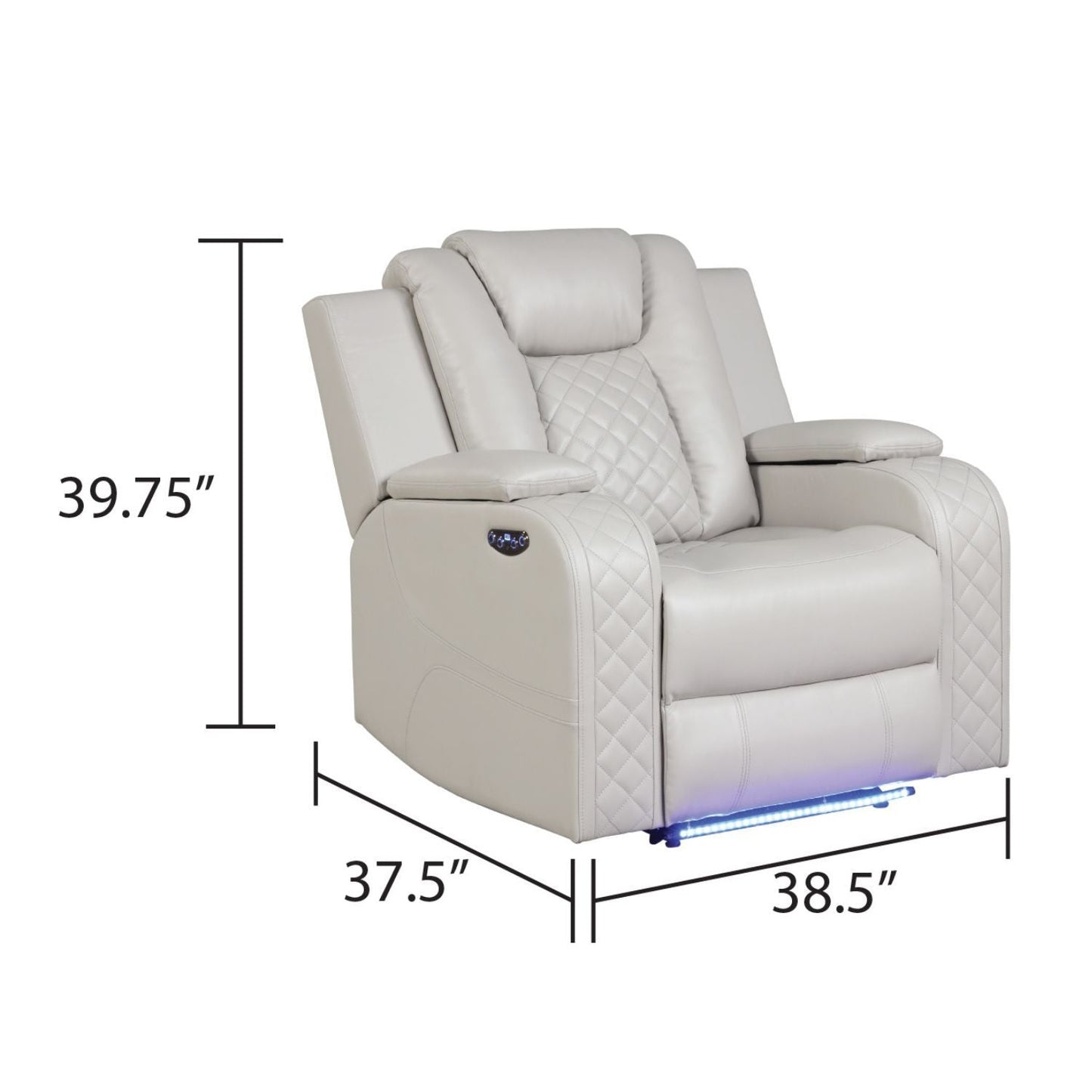 LED & Power Recliner Chair With Adjustable Headrest