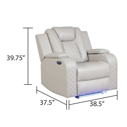 LED & Power Recliner Chair With Adjustable Headrest