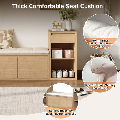 Entryway Storage Bench With Cushion