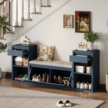 Entryway Storage Bench With Cushion