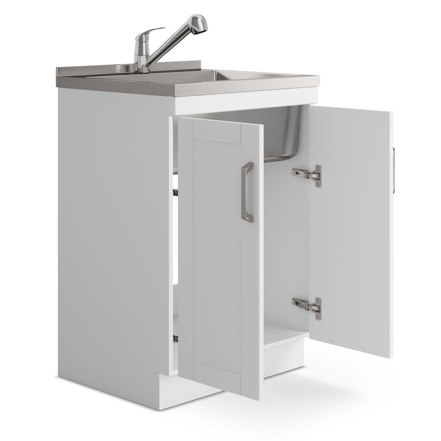 Laundry Cabinet & Faucet And Stainless Steel Sink