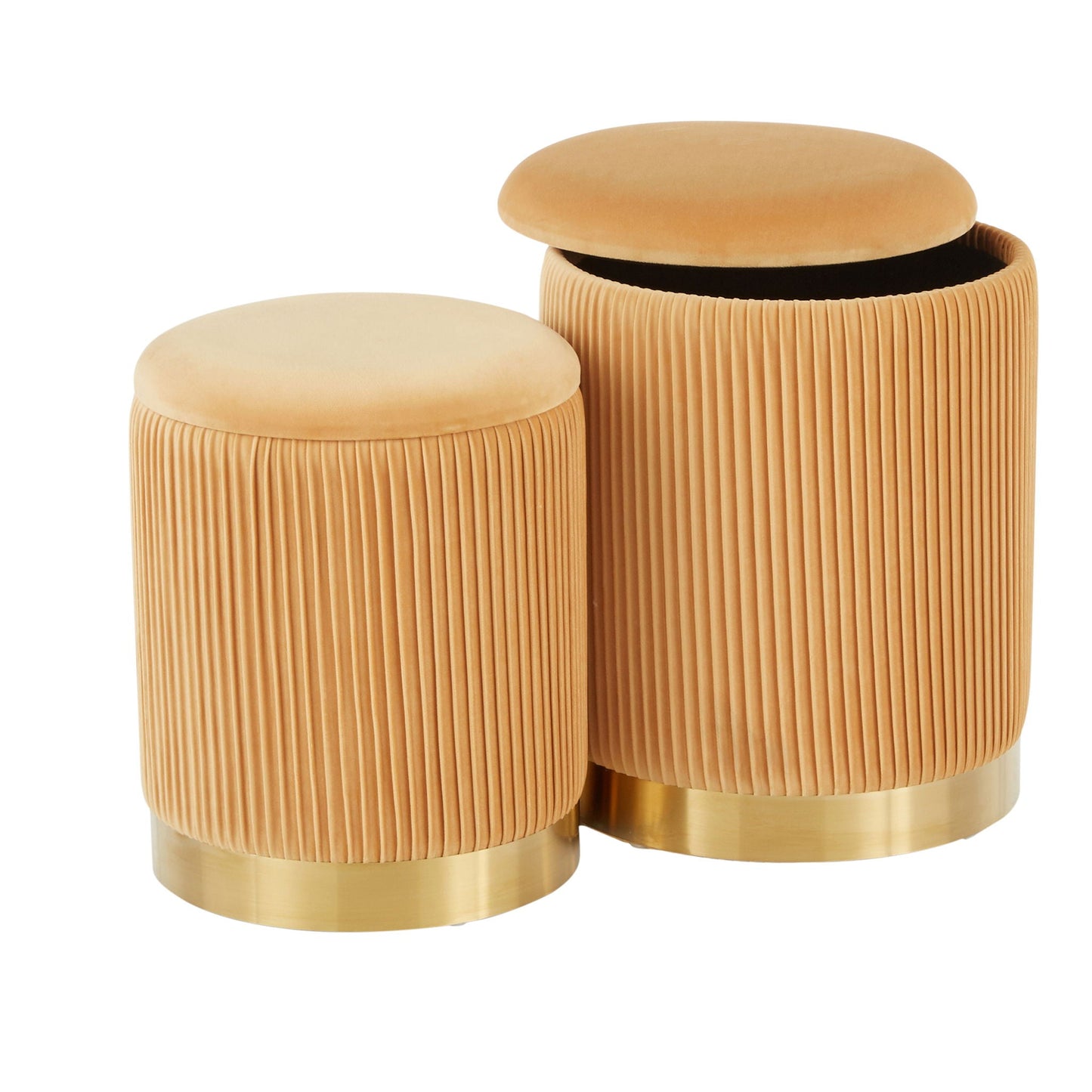 Nesting Pleated Ottoman Set