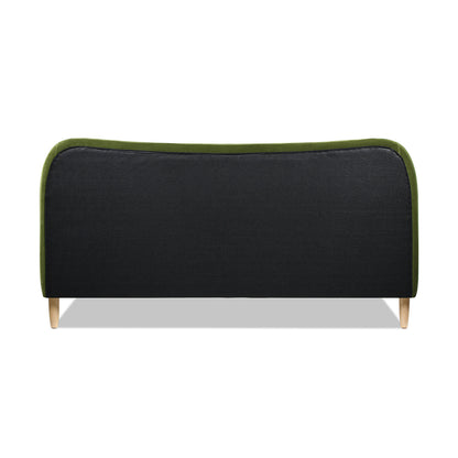 Roman Curved Headboard Upholstered Platform Bed, King, Olive