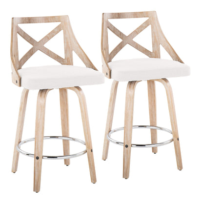 Counter Stool With Swivel And Round Footrest (Set of 2)