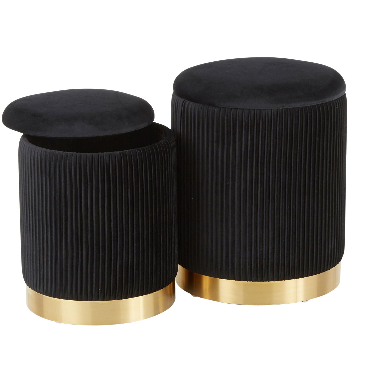 Nesting Pleated Ottoman Set