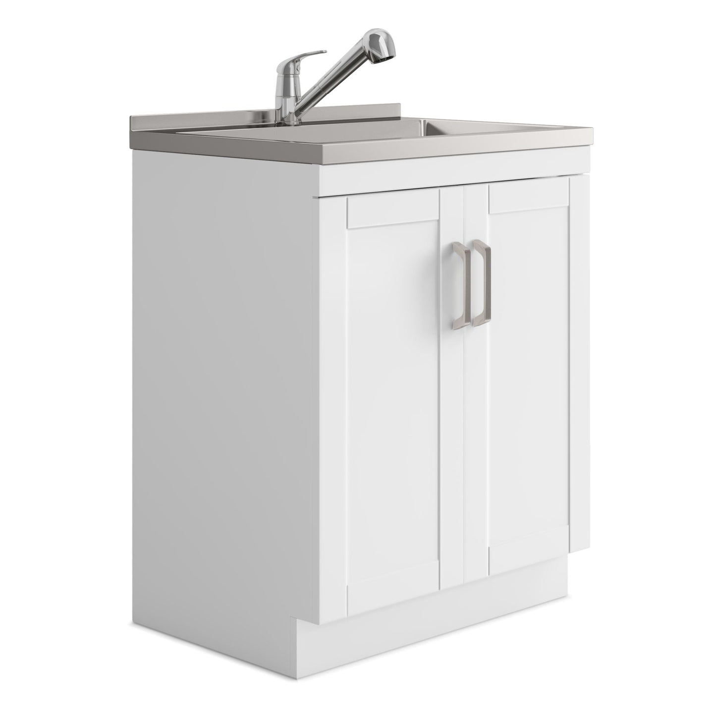 Laundry Cabinet & Faucet And Stainless Steel Sink