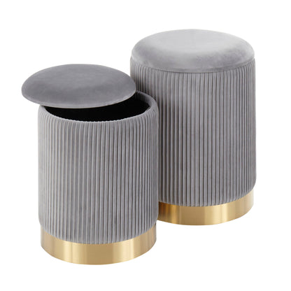 Nesting Pleated Ottoman Set