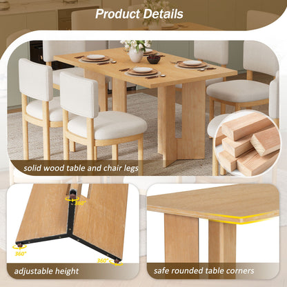 Dining Table Set With 6 Upholstered Chairs