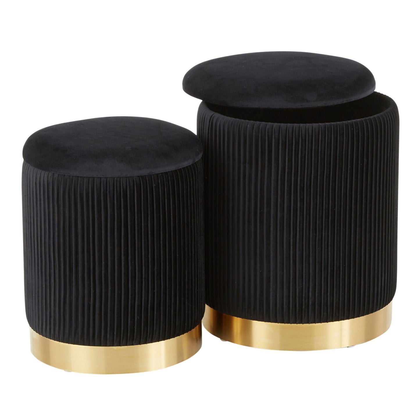 Nesting Pleated Ottoman Set