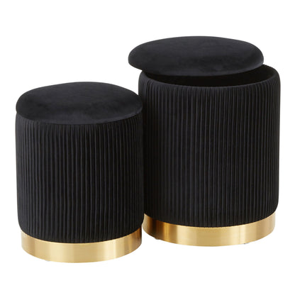 Nesting Pleated Ottoman Set