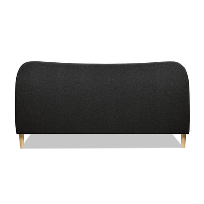 Roman Curved Headboard Upholstered Platform Bed, King, Ebony