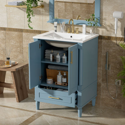 Vanity With Ornate French Cylinder Legs