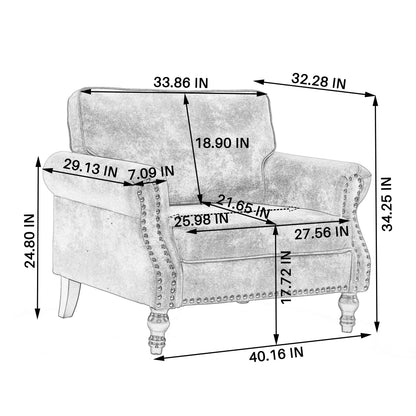 Leather Rolled Arm Sofa