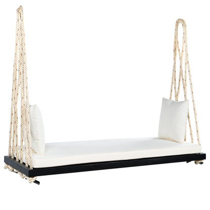 Patio Wooden Swing Chair Hanging Porch Swing Bench