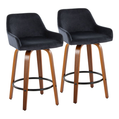 Counter Stool With Swivel With Round Footrest (Set of 2)
