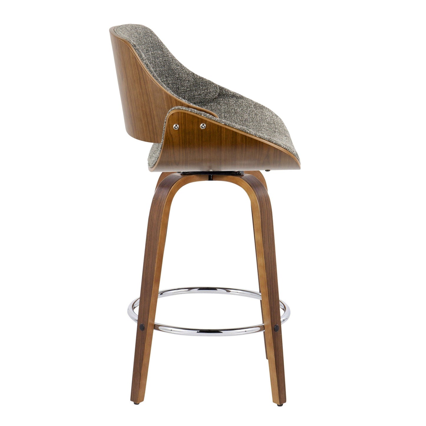Counter Stool With Swivel With Round Footrest (Set of 2)