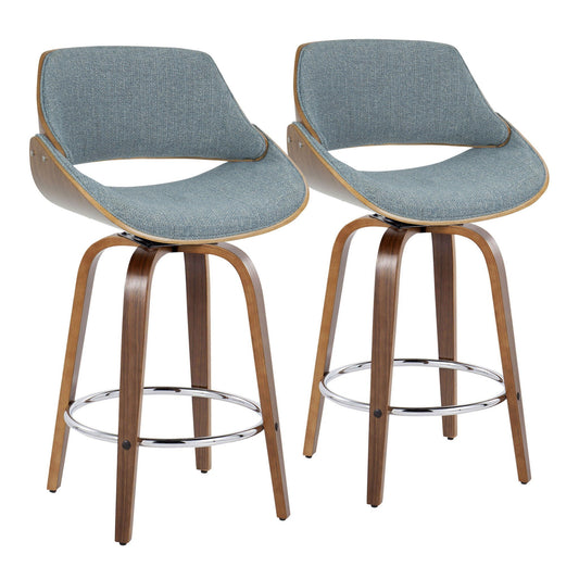Counter Stool With Swivel With Round Footrest (Set of 2)