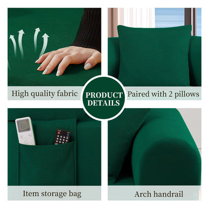 Spring Sofa with High-Quality Fabric in Green