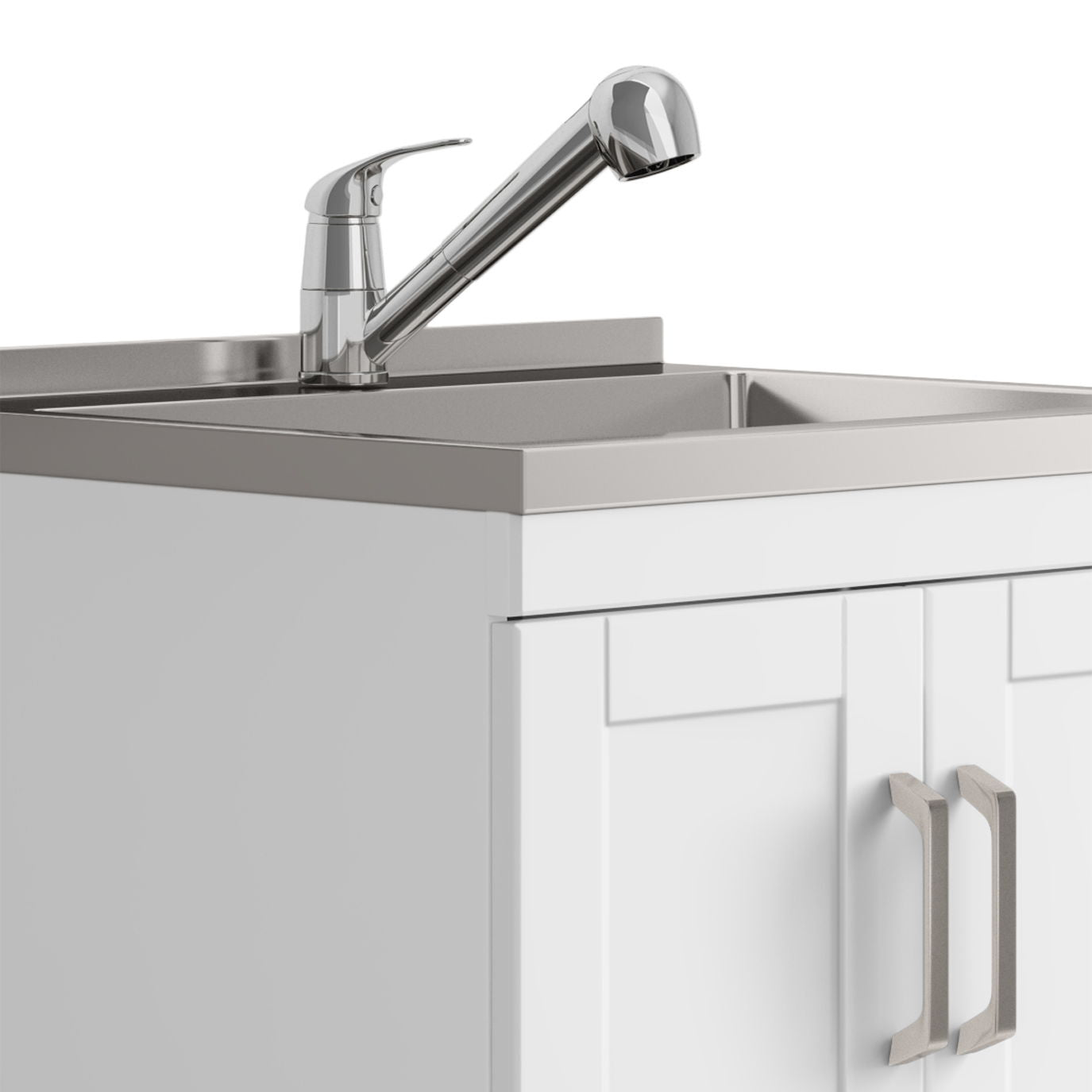 Laundry Cabinet & Faucet And Stainless Steel Sink