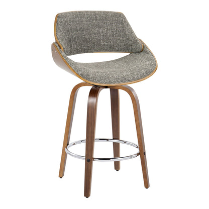 Counter Stool With Swivel With Round Footrest (Set of 2)