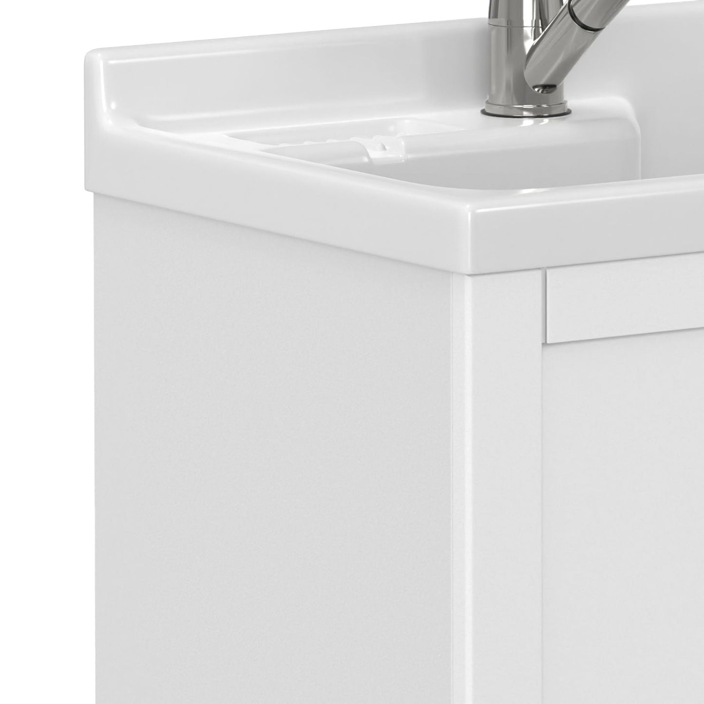 Laundry Cabinet & Faucet And Stainless Steel Sink