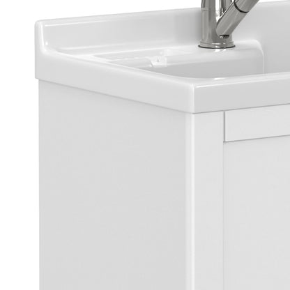 Laundry Cabinet & Faucet And Stainless Steel Sink