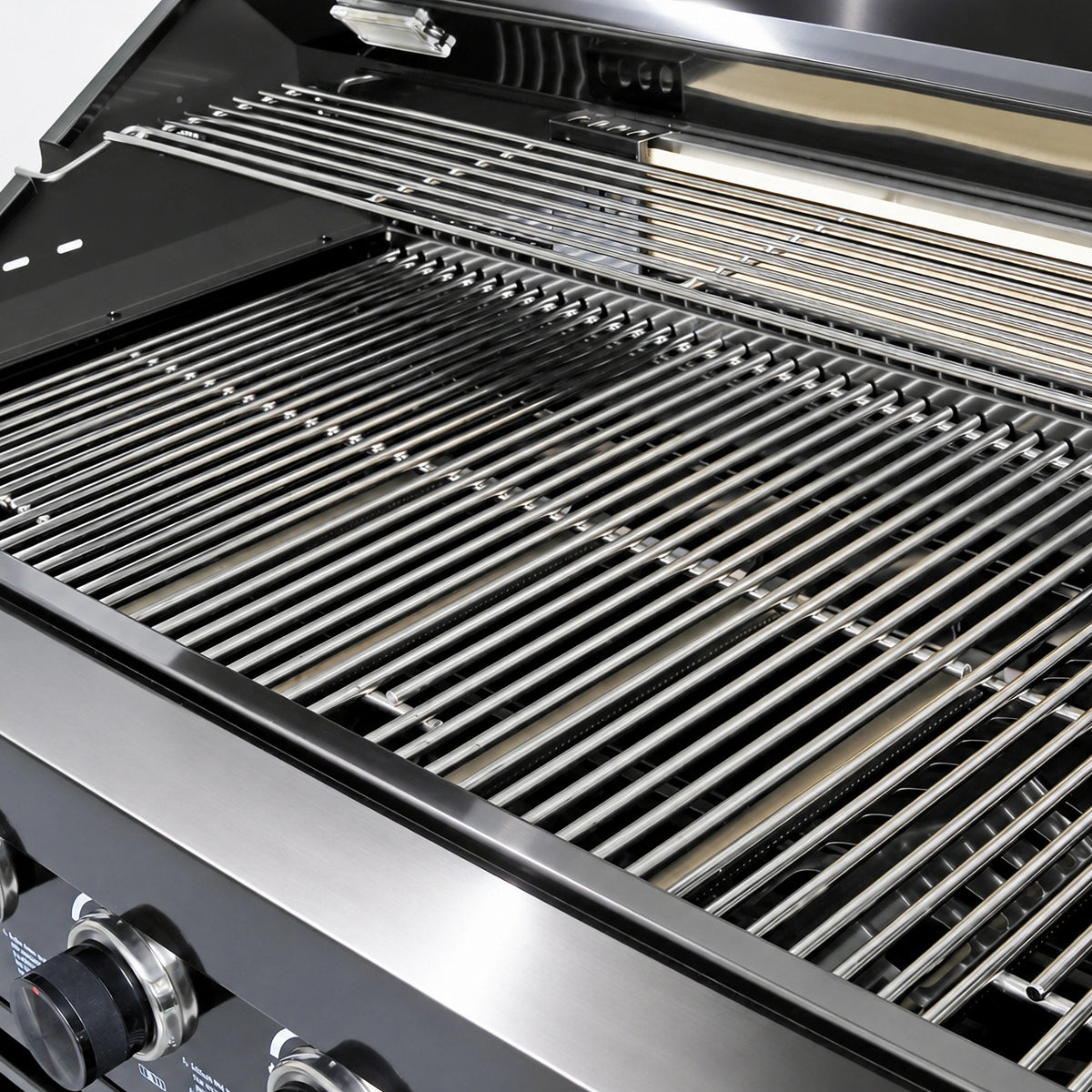 102" 6-Burner 85,000 BTU Black Outdoor Kitchen Island Grill + Refrigerator + Marble Countertops + Sink