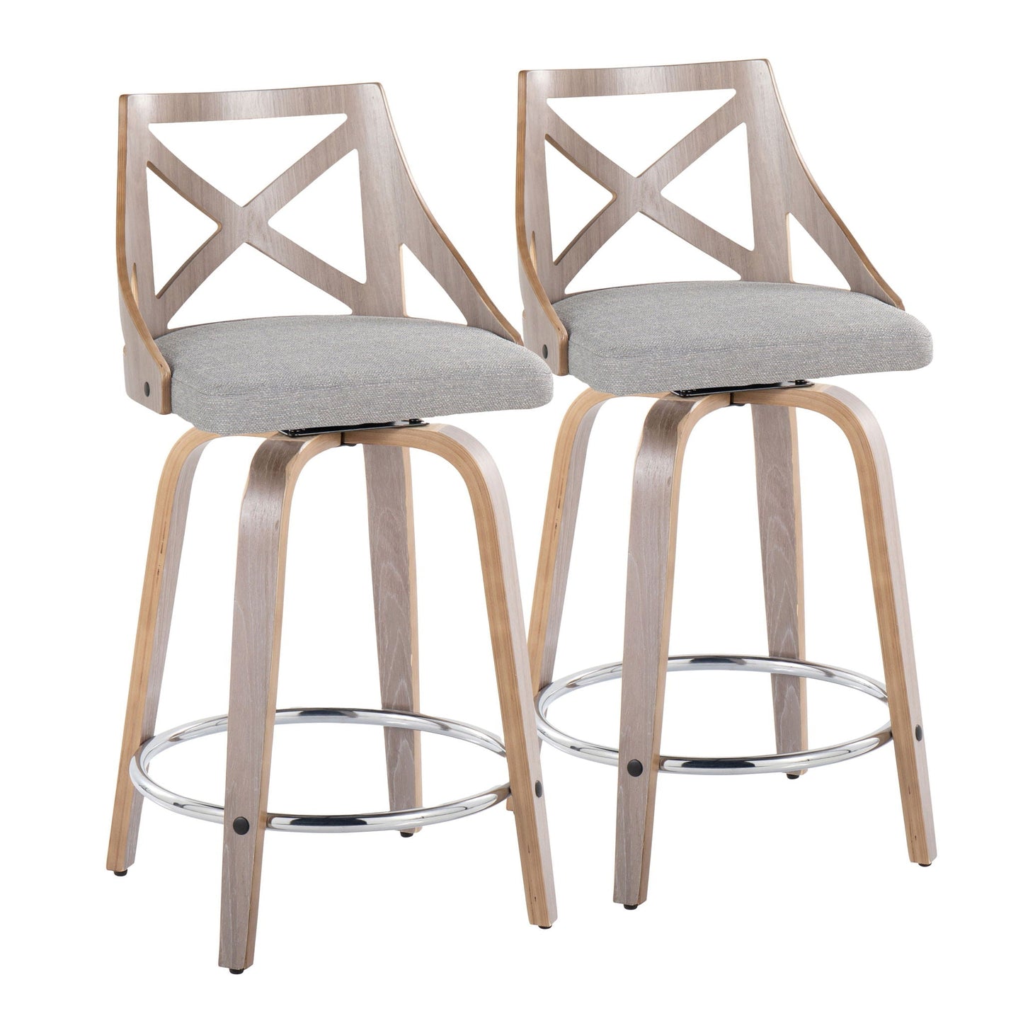Counter Stool & Swivel With Round Footrest (Set of 2)