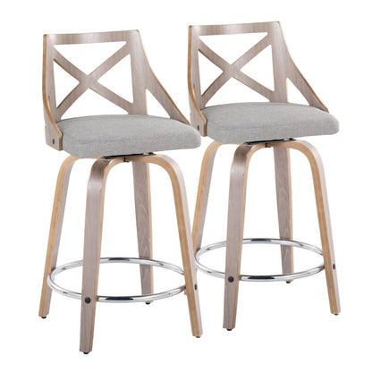 Counter Stool & Swivel With Round Footrest (Set of 2)