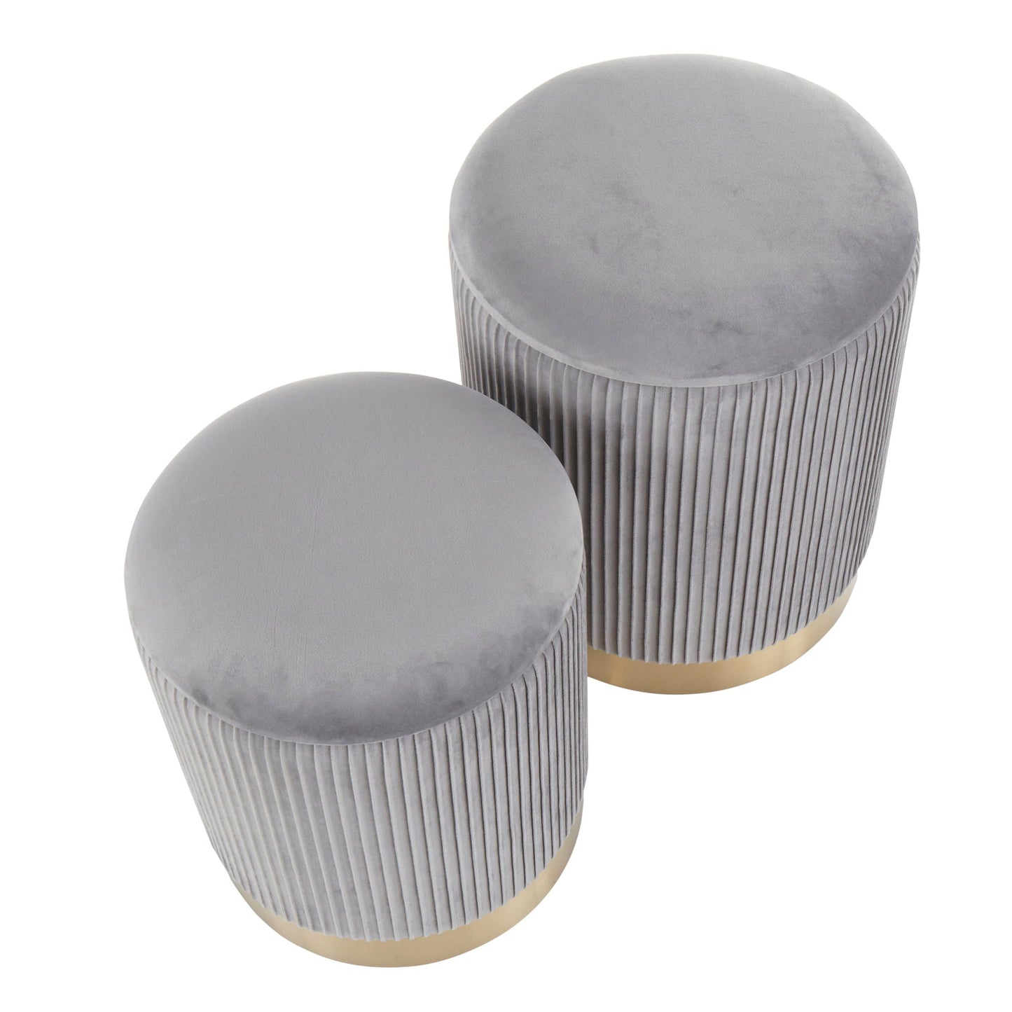Nesting Pleated Ottoman Set