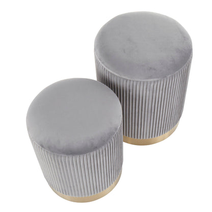 Nesting Pleated Ottoman Set