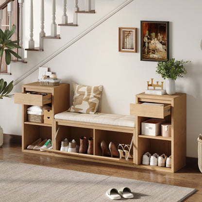 Entryway Storage Bench With Cushion