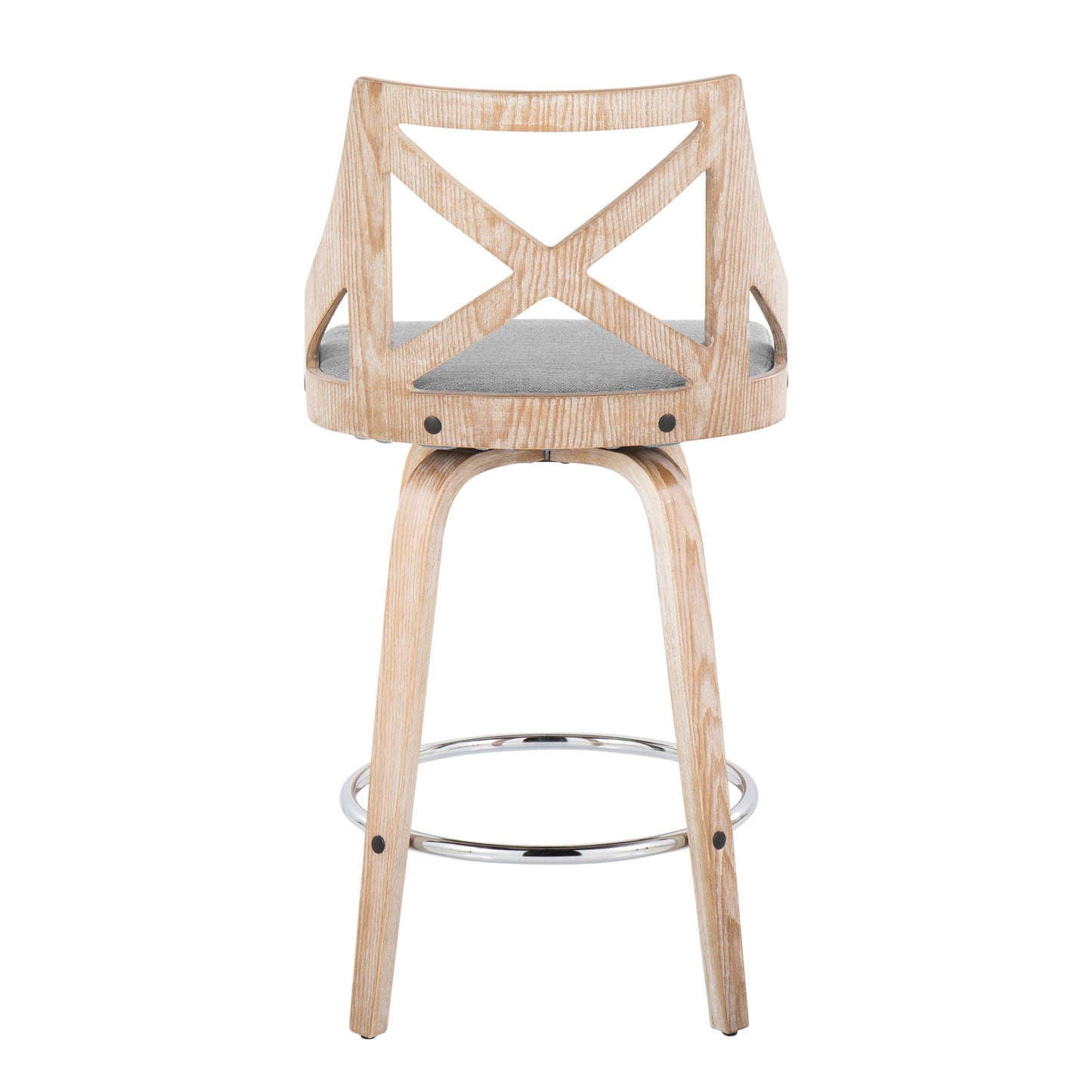 Counter Stool With Swivel And Round Footrest (Set of 2)